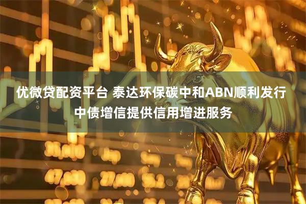 优微贷配资平台 泰达环保碳中和ABN顺利发行 中债增信提供信用增进服务